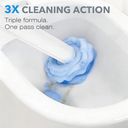 Disposable Toilet Brush & Wand Starter Kit, Wall-Mounted Auto-Closing Caddy with 30 Refills, Deep Cleaning System with Pre-Loaded Scrubber for Rust & Hard Water, Mess-Free Modern Design - size: 1 Brush + 30 Refills