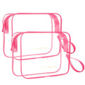 Icramsy Clear Makeup Bag,2 Pack TSA Approved Toiletry Bag Travel Toiletry Bag Hanging Makeup Cosmetic bag for Women Men (ROSY) - color: ROSY