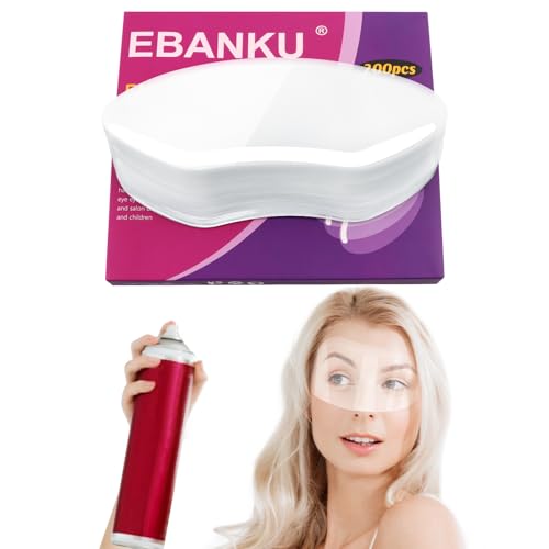 EBANKU 200 PCS Shower Face Shield Eyebrow Eyelash Shield Visors Upgrade | Eyebrow Eyelash Protector for Shower, Face Shields for Hairspray, Eyebrow Shower Visors for Adults, Disposable, Plastic,Clear - style: 200 Counts