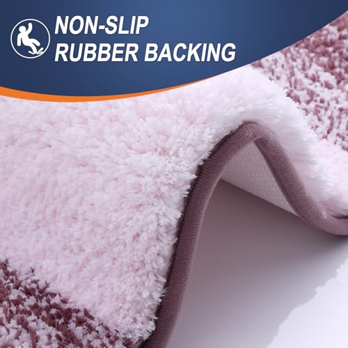 OLANLY Small Bathroom Rugs Mat 24x16, Extra Soft Absorbent Microfiber Bath Rugs, Rubber Backing, Quick Dry, Machine Washable Bath Mats for Bathroom Floor, Tub and Shower, Home Decor Accessories, Mauve - color: Mauve, size: 24" X 16"