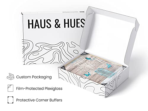 HAUS AND HUES Flower Wall Decor - Set of 4 Floral Wall Art, Framed Flower Paintings, Floral Pictures, Frameable Botanical Posters (8x10, Beige Frame) - color: Farmhouse Bouquets, size: 8x10, style: Beige Framed