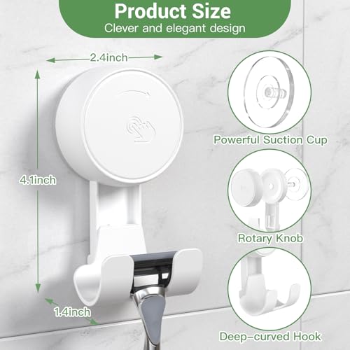 LUXEAR Suction Hooks Powerful Vacuum Suction Cup Hooks-2PACK Razor White - size: 2 Pack Razor