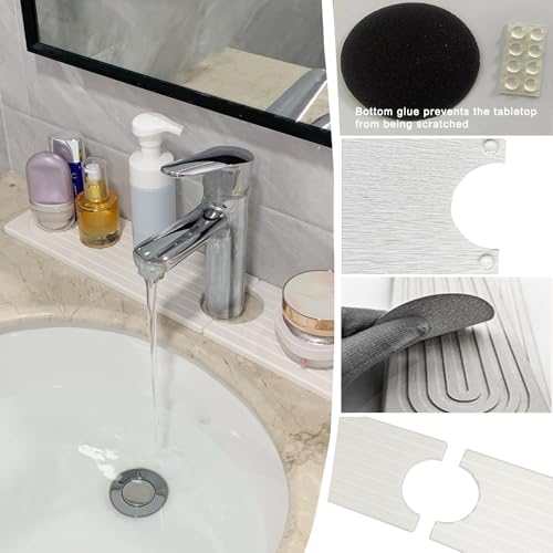 Faucet Mat for Kitchen Sink, Diatomite Quick Dry Stone Mat Kitchen Sink Protectors, Stone Drying Mat for Kitchen Counter (Grey,24) - color: Grey, size: 24