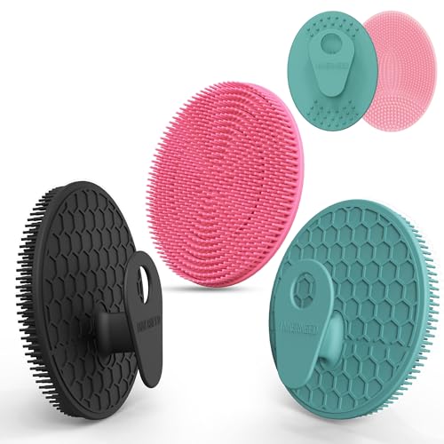 INNERNEED Food Grade Silicone Body Scrubber Gentle Exfoliating Brush for Women Men Deep Clean for All Skin Types, More Hygienic and Well Lather (Black+Dark Green+Pink) - color: (Set3) Black+dark Green+pink