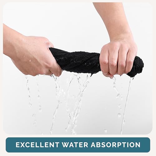 Casa Platino Washcloths 6 Pack - 100% Ringspun Cotton Washcloths - 13"x13"- Soft Textured, Well Stitched, Lightweight Towel - Absorbent & Durable - Perfect for Daily use - Black Wash Cloths - color: 03: Black, size: 6 Piece Wash Cloth
