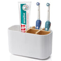 GFWARE White Toothbrush Holder - Bamboo Toothbrush Holders for Bathrooms Electric Toothbrush Holder Organizer Kids Toothbrush Holders for Bathrooms Countertop - color: White