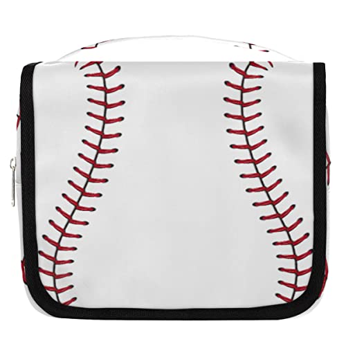 Travel Hanging Toiletry Bag for Women Men Baseball Cosmetic Bag Waterproof Makeup Organizer for Accessories, Shampoo, Full Sized Container, Toiletries for Bathroom Shower - color: A-001