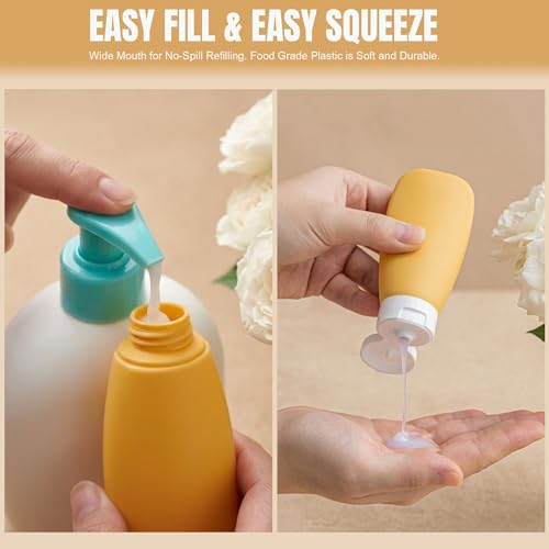 DEWSENSI 20 Pack Travel Bottles Set for Toiletries TSA Approved, Leak Proof Travel Size Containers Kit Portable Refillable Travel Accessories for Shampoo Conditioner Lotion Liquids (Multi-color) - color: multi-color A