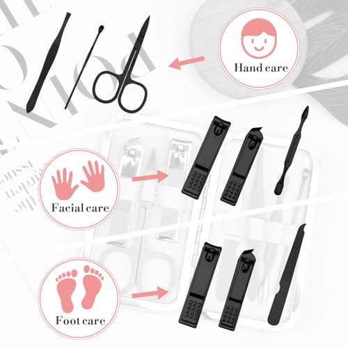 Christmas Gifts for Dad,Dad Christmas Gifts Stocking Stuffers from Daughter Son Birthday Funny Presents Valentines Day Father's Father Day Gift Nail Clippers Manicure Kit for Men Pedicure Tools - color: Black Dad