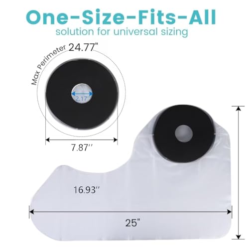 Cast Covers for Shower Arm, Waterproof Cast Cover, Cast Cover for Swimming, Cast Protector for Show Adult, Elbow, Hand, Elbow, Upper Arm (Diameter - 7.9") Extra Long - color: Full Arm L, style: Soft Black