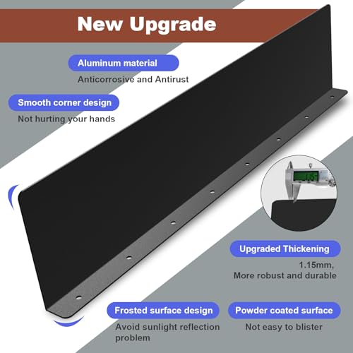 Gutter Valley Splash Guards, 15.7 x 3.5 Inch 8 Pack Gutter Guard, Aluminum Rain Gutter Guard Downspout Rain Diverter for Roof Shingle, Rain Drip Guard for Straight House (Black) - color: Black-E
