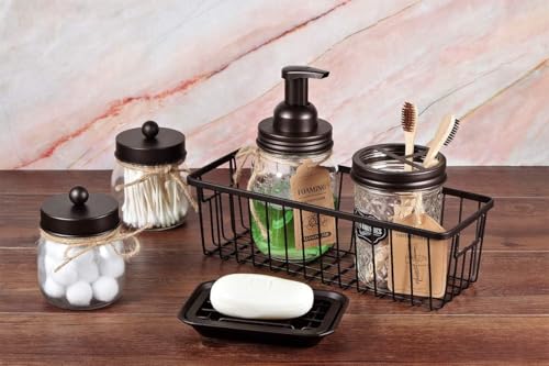 SheeChung Kitchen and Bathroom Soap Dish Tray - Metal Soap Dish Tray with Drainage Grid and Holder for Kitchen Sink Countertops to Store Soap, Sponges, Scrubbers - Rust Resistant (1 Pack, Bronze) - color: Bronze