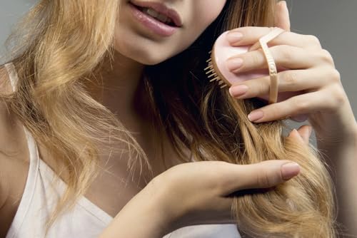 B106 Shower Head Brush/Exfoliator Shampoo Brush/Head Massager Scalp Stress Relax Shower Brush/Scalp Scrub Hair Brush Massager/Hair Massager for Hair Growth/Scalp Dandruff Brush Small Hair Brush - color: Green Sky