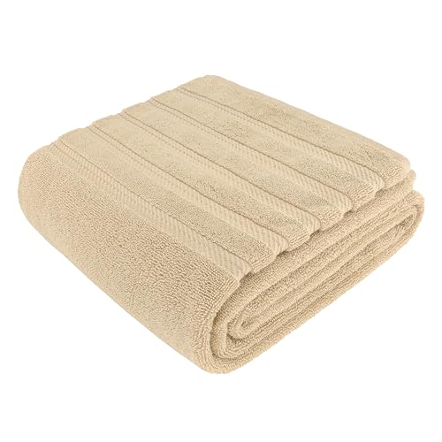 American Soft Linen 100% Cotton Luxury Turkish Towels, 35x70 XL Bath Sheet | Soft Absorbent Quick Dry OEKO Tex Standard 100 Certificated Durable Machine Washable Breathable Premium Hotel Quality - color: Beige, size: 35"x70"