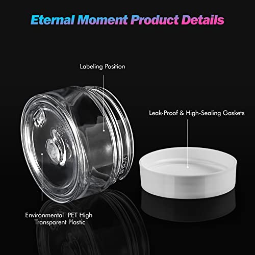 Eternal Moment 36 Pack 1 OZ Plastic Jars Round Clear Cosmetic Container Jars with White Lids, Perfect for Lotion, Slime，Cream, Ointments, Makeup, Eye Shadow, Samples, Pot, Travel Storage - color: White Lid, size: 1 Ounce