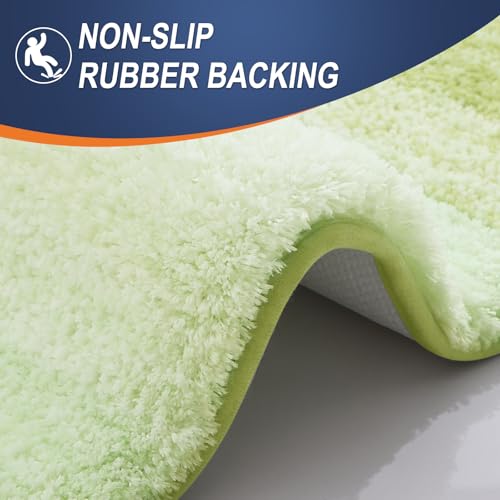 OLANLY Small Bathroom Rugs Mat 24x16, Extra Soft Absorbent Microfiber Bath Rugs, Rubber Backing, Quick Dry, Washable Bath Mats for Bathroom Floor, Tub and Shower, Home Decor Accessories, Light Green - color: Light Green, size: 24" X 16"