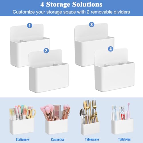 MoKo Magnetic Toothbrush Holders for Cruise Essentials, Travel Toothbrush Holder for Bathrooms, Wall Mounted Tooth Brush & Toothpaste Organizer, Cruise Must Haves, White - color: White