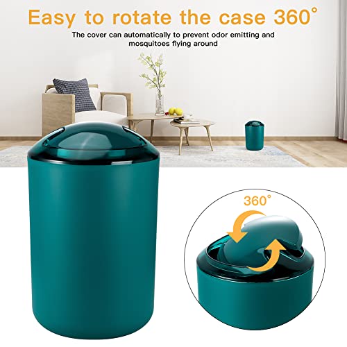 Otostar Bathroom Accessories Set 6 Piece Housewarming Gifts Set Plastic Bathroom Accessory Set Includes Toothbrush Holder Soap Dispenser Tumbler Soap Dish Toilet Brush Holder Trash Can (Dark Green) - style: B-Dark Green 3308