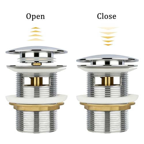 Free Standing Tub Drain Kit, Freestanding Tub Drain, Pop-Up Freestanding Bathtub Drain Stopper, Compatible with Freestanding Bathtub Drain Rough-in Kit (Chrome) - color: Chrome