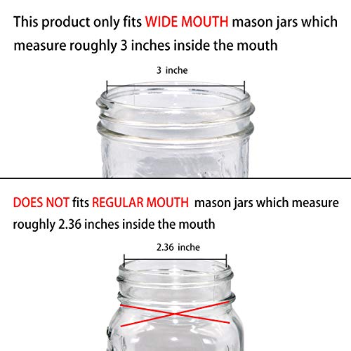 [Wide Mouth ONLY] SheeChung 2 Pack Mason Jar Toothbrush Holder Lid - Rustproof 304 Stainless Steel for Ball Mason Jar or Any Pint. Jar, Farmhouse Decor Bathroom Accessories Set - Black - color: Black Lid-2 Pack