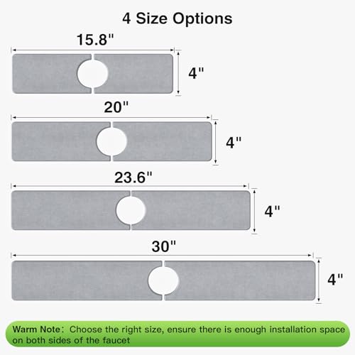 20" x 4" Stone Faucet Mat for Kitchen Sink, Quick Drying Diatomite Sink Tray, Faucet Sink Splash Guard for Prevents Moisture Buildup (Light Gray) - color: Light Gray, size: 20" x 4"