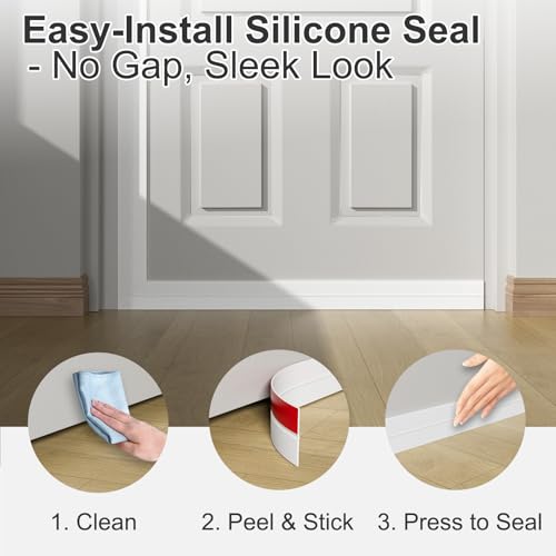 Elvone Weather Stripping Door Seal for Door Frames, 20 Ft x 1 in, White | Self-adhesive flexible silicone seal tape for door frame gaps and window gaps. block drafts, dust, and noise - color: White, size: 20ft (1" W x 3/64 "T)