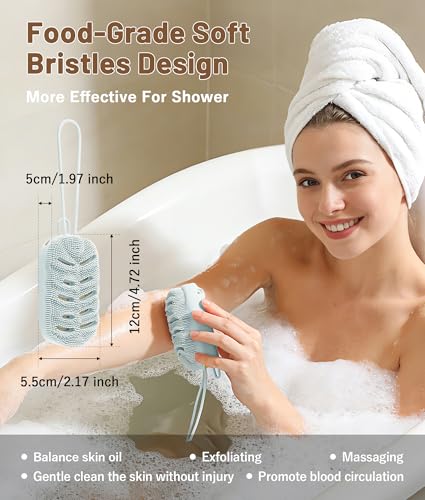 3 Pack Silicone Body Scrubber Set Include Silicone Bath Sponge Brush + Body Scrubber Pad + Gentle Exfoliating Glove, Quick-Dry & Hygienic, Long-Lasting and Easy to Clean, Ideal for Women, Men
