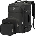 SHRRADOO Travel Backpack for Women & Men,Airline Approved Carry On Luggage,TSA Overnight Bags,40L Personal Item Travel Bag fits 17" Laptop,Carry on Bag with Storage Bag Cosmetic Bag Set 3pcs (Black) - color: Black