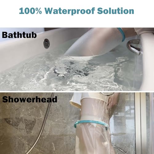 Cast Covers for Shower Leg, Waterproof Cast Cover for Showering, Cast Protector for Shower Adult, Shower Boots for Foot after Surgery, Full Leg, Thigh (Diameter - 7.9") Extra Long - color: Thigh, style: Reinforced Green