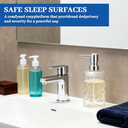 15oz Refillable Soap Dispenser with Rust Proof Pump – for Kitchen, Bathroom, Dispense Hand Soap, Lotion & Shampoo (Clear)