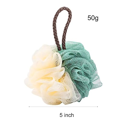 SEVENHEAD Bath Sponge Shower Loofahs, 4 Color, 50g/Piece, Mesh Pouf Bath Scrunchies Body Wash Puff(Set of 4) - style: Multicolor