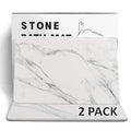 2 Pack Stone Bath Mat - Diatomaceous Earth Bath Mat Fast-Drying Stone Drying Mat Super Absorbent Diatomite Mats for Bathroom, Dish Drying, Bathtub (White Marble & Heart) - color: White Marble+heart-24*16