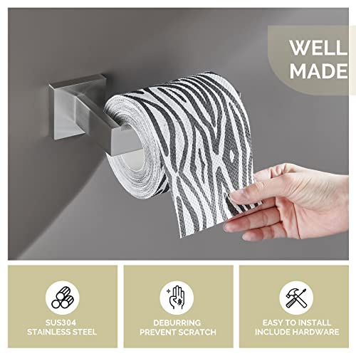 Toilet Paper Holder Brushed Nickel, Angle Simple SUS304 Stainless Steel Bathroom Tissue Holder, Open Arm Toilet Tissue Roll Hanger Wall Mount - color: Brushed Nickel