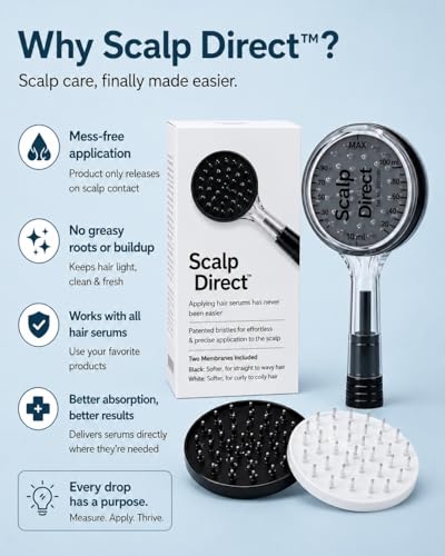 Massager Hair Growth Oil Applicator For Men And Women - Easy, Mess-Free, Precise Control Bask And Lather Scalp Stimulator For Adults - Promotes Clean, Healthy Hair Growth