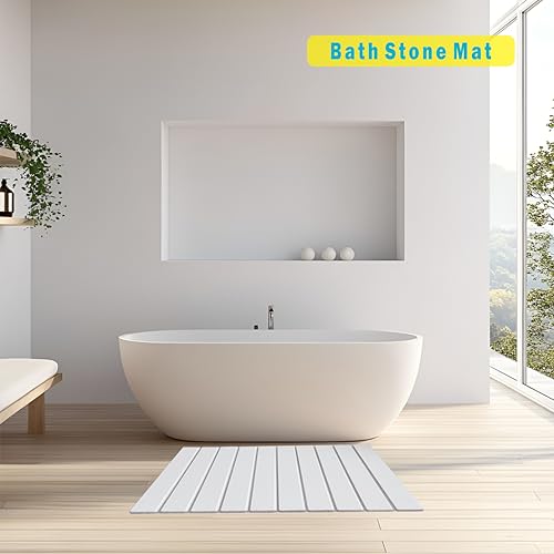 Large Stone Drying Mat for Kitchen Counter, 24"x16" Fast-Drying Super-Absorbent Diatomaceous Dish Drying Mat, Collapsible Dish Drying Stone for Dishes, Bottles, Cups, Any Countertop - color: White