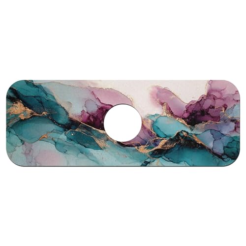 Faucet Fast Absorbent Pad - Red And Blue Marble Drying Pad, Suitable For Kitchen, Bathroom, Island And Other Scenes - color: Red and blue marble