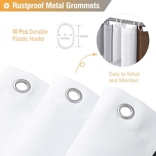 BTTN Stall Fabric Shower Curtain, 60x72 Inches Geometric Cloth Shower Curtain Set with 10 Plastic Hooks, Narrow Abstract Modern Neutral Water-Repellent Polyester Shower Curtains for Bathroom - Brown - color: Brown, size: 60"W x 72"L (Pack of 1)