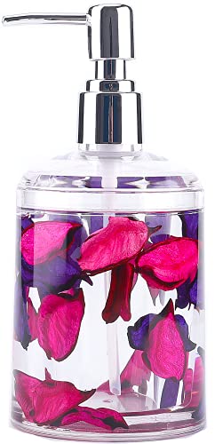 Locco Decor 5 Piece Acrylic Liquid 4D Floating Motion Bathroom Vanity Accessory Set Garden Theme Leaf Toothbrush Holder, Tumbler, Soap Dispenser, Soap Dish, Toiletbrush Holder Set - size: 5-piece, style: Leaf
