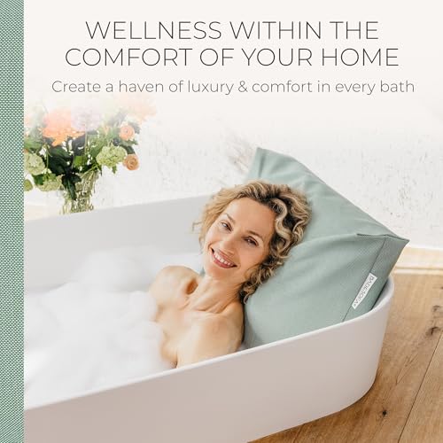 BADESOFA® Luxury Bathtub Pillow L in Green, Quick Drying Technology | Large Bath Pillow for Therapeutic Neck and Back Support, Premium Full Body Bath Tub Cushion, Luxury Spa Gift - color: Green, size: Large (Single Pillow)
