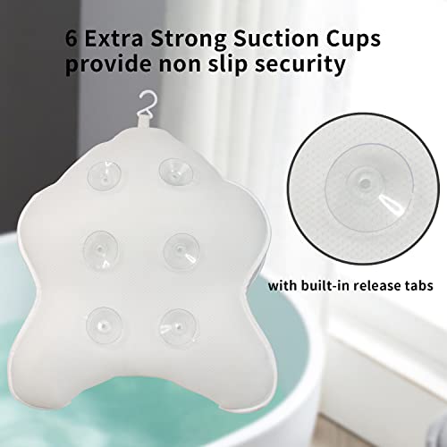 Poemland Extra Thick Large Bath Pillow with Neck,Back,Head Support for Bathtub, Spa, Soaking White(19''x15'') - size: White(19''x15'')