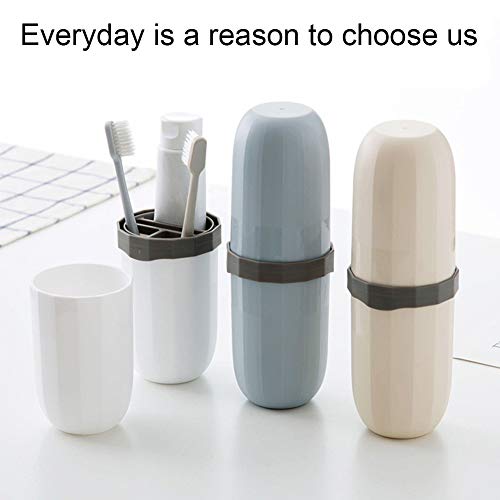 Portable Travel Toothbrush Case,3 in 1 Toothpaste Travel Case Holder Hard Plastic Tooth Brush Container Toothbrush Storage Box for Travel,Business,Home,Camping, School Supplies (Yellow)
