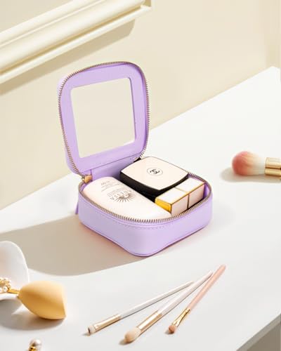 LETGO Clear Makeup Bags, TSA Approved Toiletry Bag with Zipper, Mini Clear Makeup Organizer Fit Carry-on Travel Essentials,Clear Cosmetic Bags for Women Men (0-Mini-Purple) - color: 0-Mini-Purple