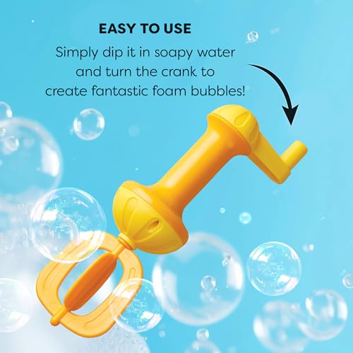 HABA Toddler Bath Toys: Bubble Bath Whisk for Sensory Play, Bubble Maker for Bathtub and Fun Beach and Water Toys for Toddlers, Yellow - style: Orange