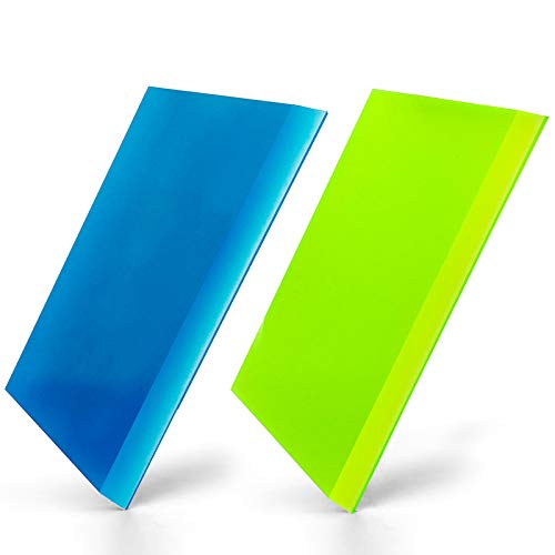 CARTINTS 2pack Mini Squeegee Rubber Squeegee, 5.1x 2 inch, for Cleaning Glass, Shower Door and Car Windows and Screen Printing, Blue/Green - color: Blue+green