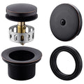 Brass Tip-Toe Tub Drain Kit with Basket Strainer and Single Hole Overflow Faceplate, Oil Rubbed Bronze - color: Oil Rubbed Bronze, style: 1-hole