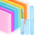 28 Pcs Travel Toothbrush Case Holder Bulk, Portable Toothbrush Container with Breathable Holes, Plastic Toothbrush Cover Protector for Home, Camping, School & Business