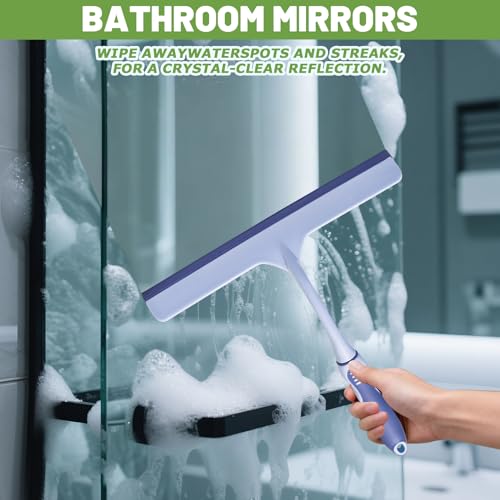 ENGZWHUAN Hanging Rubber Squeegee with Hook, mini Squeegee Shower Squeegee for Shower Glass Multipurpose Shower Squeegee for Glass Doors (Premium Version) - color: Premium Version