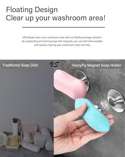 2Pcs Magnetic Soap Savers for Bar Soap, Stainless Steel Soap Holder for Shower Wall and Kitchen/Bathroom, Easy Clean, Self-Draining (Silver) - color: Silver(2 Pcs)
