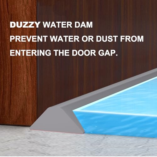 Duzzy 39 Inch Collapsible Shower Water Dam, Shower Threshold Water Stopper Barrier and Retention System and Keeps Water Inside Threshold Dry and Wet Separation, Suitable for Bathroom & Kitchen - color: Grey, style: 39 Inch