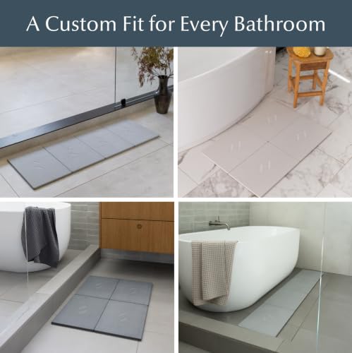 Dorai Home Stone Bath Mat for Bathroom | Quick-Drying Diatomaceous Earth Shower Mat, Non-Slip Natural Stone Modern Bathroom Rugs, Customizable Design | Slate, Large - 32.1" x 22.8" x 0.6" - color: Slate